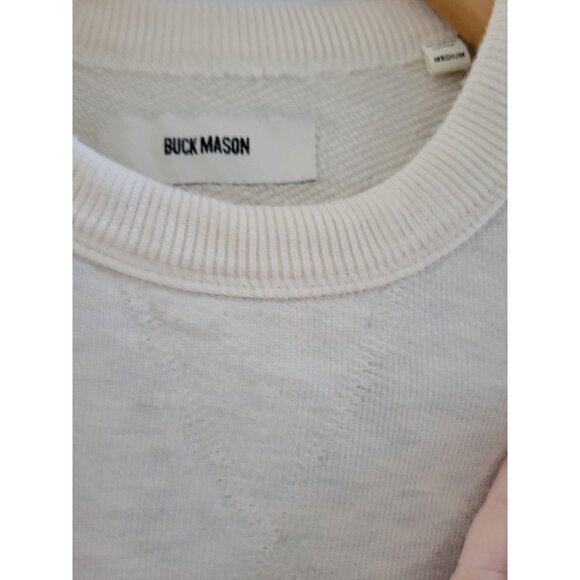 Buck Mason Mens Oatmeal crewneck sweatshirt size Medium active Wear - Picture 2 of 9